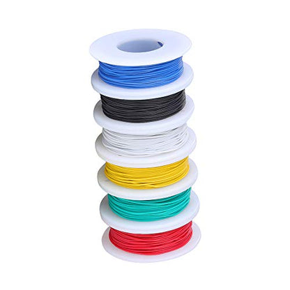 TUOFENG 28awg Flexible Silicone Wire, 43 ft Each - size: 28 AWG Stranded 6 Colors 43 ft