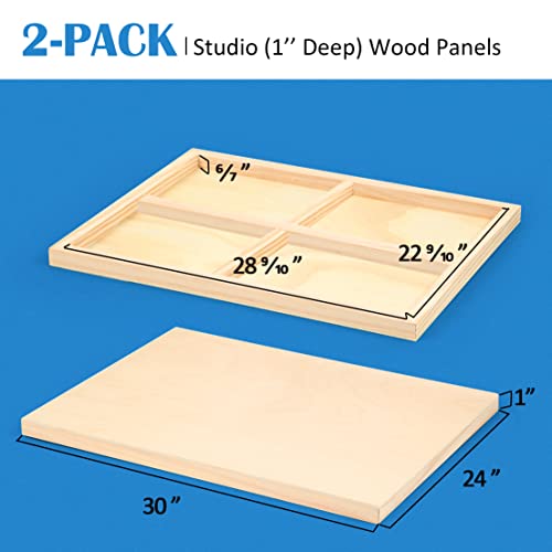 Falling in Art 2 Pack 24x30 Unfinished Birch Wood Panels Kit for Painting - size: 24*30 2-pack