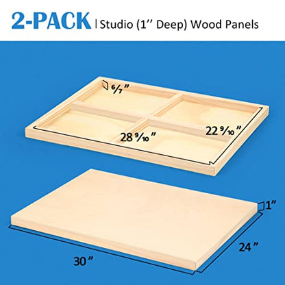 Falling in Art 2 Pack 24x30 Unfinished Birch Wood Panels Kit for Painting - size: 24*30 2-pack