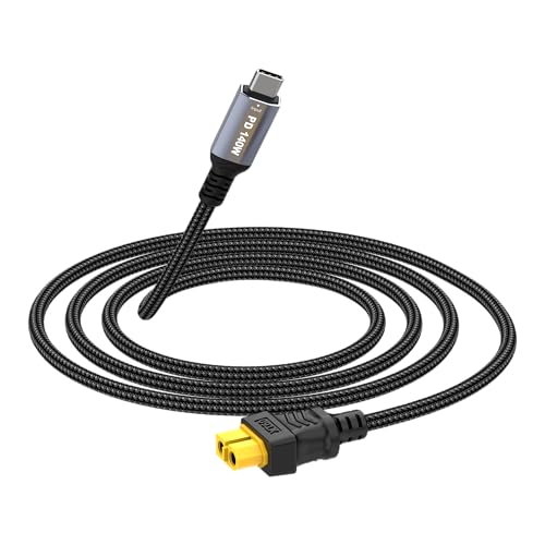 140W USB C to XT60 Fast Charging Cable, SC100 Protocol XT60 Female to Type-C Male Fast Charging up to 140W Cable for RC Lipo Battery Quadcopter Multicopter Aeromodelling 9.9FT - size: C-XT60 cable (9.9FT)