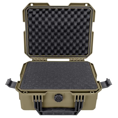 Eylar 13.8" Intact Series Compact Hard Camera Case, Lightweight and Durable Stacker Design with Foam - color: Dark Earth
