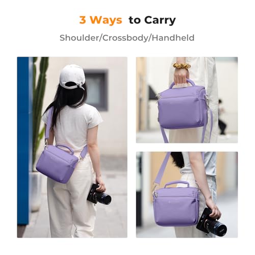 K&F CONCEPT Camera Sling Bag Small Crossbody Case - color: 08-Purple
