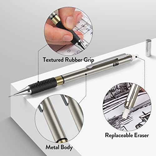 Four Candies 0.7mm Mechanical Pencil Set with Case + Metal Mechanical Pencil Set