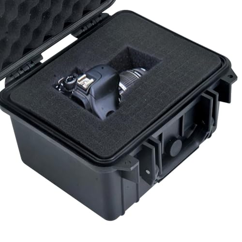 Duratool Black Weatherproof Equipment Case, Polypropylene Construction with Foam Insert, 10.5" x 9.5" x 7“ (L x W x H)