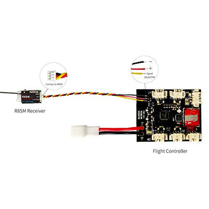 Radiolink R8SM 2.4G 8 Channels Mini Receiver SBUS/PPM Long Range Control for FPV Micro Drone, Quadcopter, Compatible with RC Transmitter T8FB/T8S
