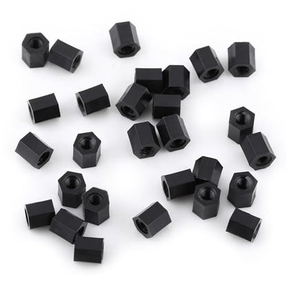 M3 Nylon Hex Standoffs, 5mm Length PA66 Black - size: M3*5