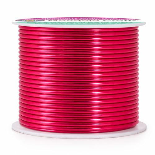 Mandala Crafts 13 Gauge Raspberry Anodized Aluminum Craft Wire, 60 FT - color: Raspberry, size: 13 Gauge