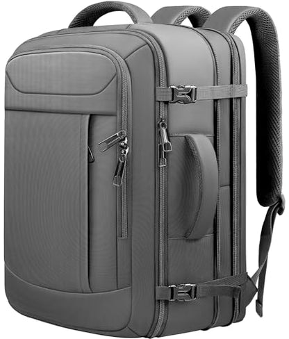45L Travel Backpack, Expandable Carry On Backpack, Grey - color: Grey, size: 17.3 inch (21"x13"x9")