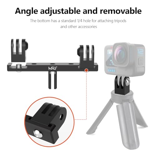 HSU Aluminum Dual Twin Mount, 1/4”-20 Cold Shoe Mount Adapter - color: Ordinary
