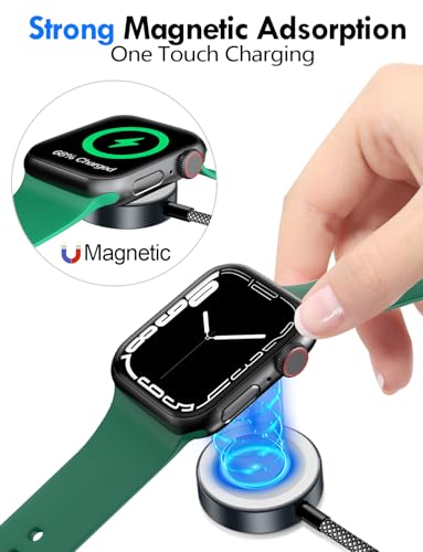 1Pack Travel Essentials for Apple Watch Charger,3-in-2 Multi Charging Cable - color: Black, size: 1Pack-4FT
