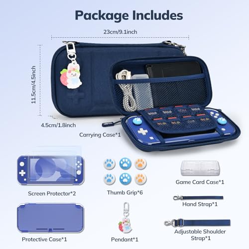 Younik Switch Lite Case, 14 in 1 Accessories Kit for NS Switch Lite (2019) - color: Blue