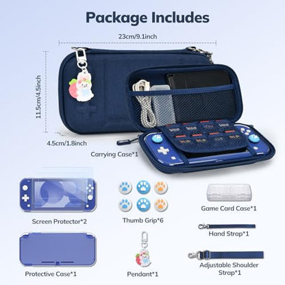 Younik Switch Lite Case, 14 in 1 Accessories Kit for NS Switch Lite (2019) - color: Blue
