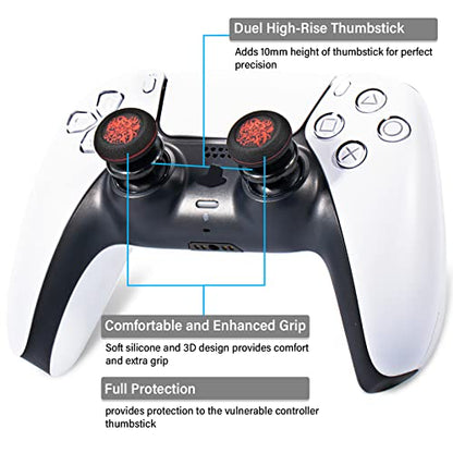 FPS Thumbstick Extender & Printing Rubber Silicone Grip Cover 2 Sets for PS5 & PS4 Controller (Great Old Ones) - color: 16