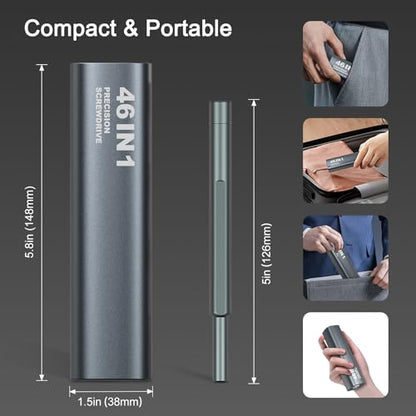 Precision Screwdriver Set, 46 in 1 Mini Magnetic Screwdriver Set, Multifunction Precision Kit, Portable Repair Tool Kit for Computer, Eyeglass, Phone, Watch
