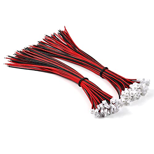 Chanzon 30 Pairs 15cm Extra Long Jst1.25 mm 2 Pin Micro Plug Connector 50mm - size: 15cm