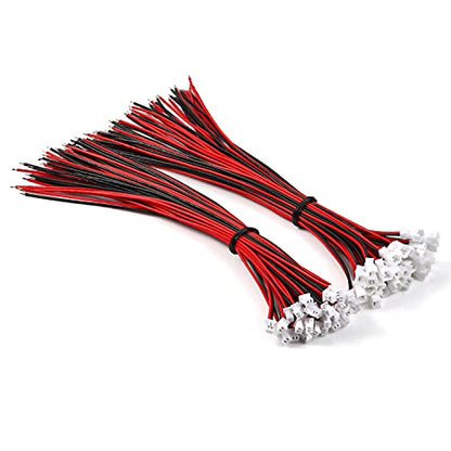 Chanzon 30 Pairs 15cm Extra Long Jst1.25 mm 2 Pin Micro Plug Connector 50mm - size: 15cm