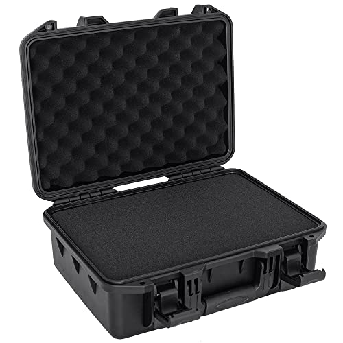 Hard Case with IP67 Waterproof Shockproof Tool Box for Microphone, Drones, Camera, Equipments, Portable Storage Case, 16.5 x13 x 7 Inch