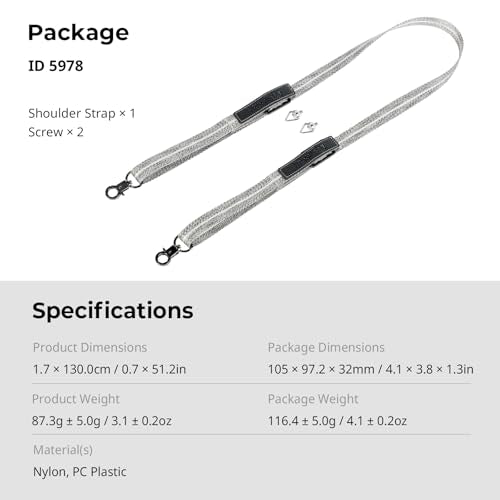 SMALLRIG Shoulder Strap for DJI RC, RC 2, RC Pro, and RC Pro2, Featuring Silicone Protection, Screw Connection, Widened Shoulder Strap, and Quick-Release Design - 5978