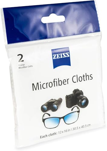 ZEISS MicroFiber Lens Cleaning Cloth (Pack of 2) JUMBO SIZE - size: 1 Count (Pack of 1)