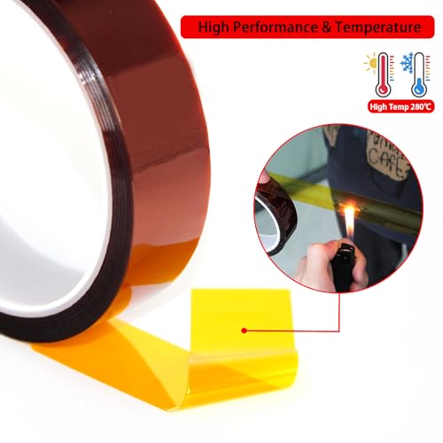1/8''×33M High Temperature Resistant Polyimide Tape,No Residue Heat Tape