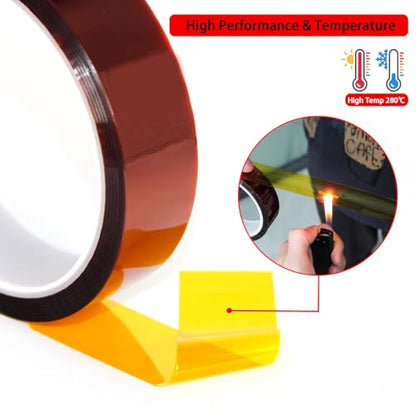 1/8''×33M High Temperature Resistant Polyimide Tape,No Residue Heat Tape