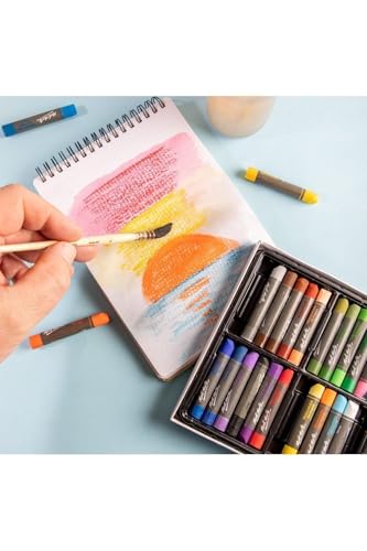 Montmart MMPT0024 Water Soluble Oil Pastel Set, 24 Colors, Color Blend, Enjoy Various Techniques