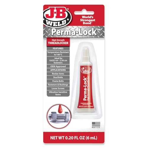 J-B Weld 27106 Perma-Lock High Strength Threadlocker - Red - 6 ml - color: Red, size: 6 ml