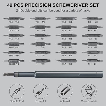 SHARDEN Precision Screwdriver Set for Electronic Repair 49 in 1 - color: 49 in 1 Grey
