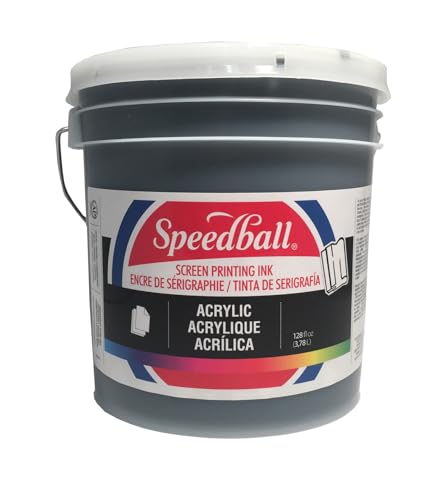 Speedball 004677 Acrylic Screen Printing Ink, 128 FL OZ, Black - color: Black