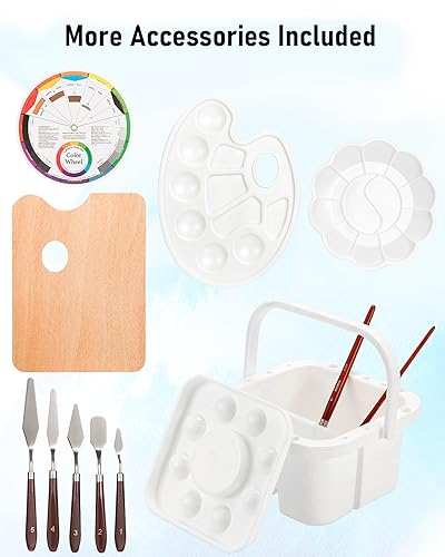 Nicpro 158PCS Deluxe Art Painting Kit for Artist with Easel, Paints & Brush