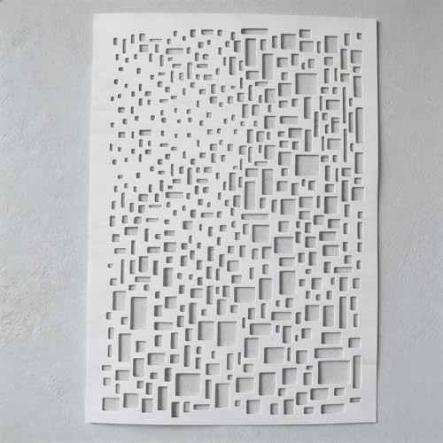 TIAMECH A4 Reusable Abstract Mosaic Square Stencil for Painting - style: Mosaic Square Grid