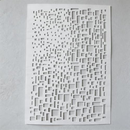 TIAMECH A4 Reusable Abstract Mosaic Square Stencil for Painting - style: Mosaic Square Grid