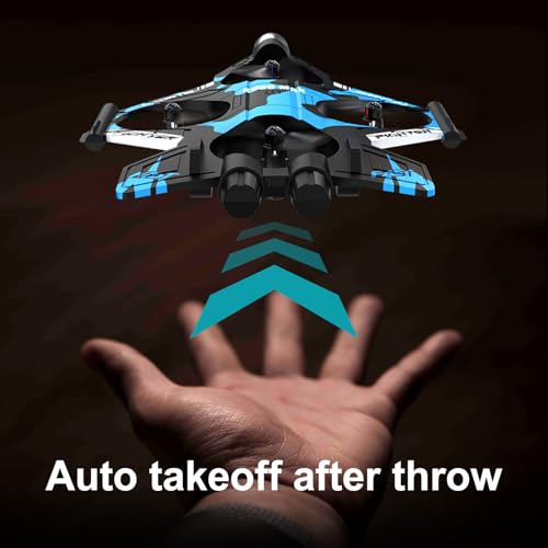 RC Plane with Camera,Build-in Screen,No Phone Needed,2 Batteries - color: screen blue