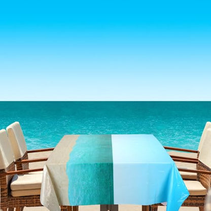 Oudain 54 Inch x 100 ft Summer Ocean Beach Tablecloth Roll Cutter Box - style: Ocean