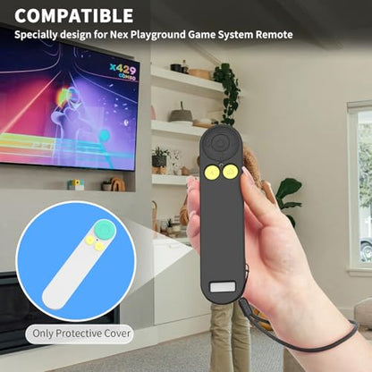 Silicone Remote Cover for Nex Playground Remote with Lanyard (Black) - color: Black