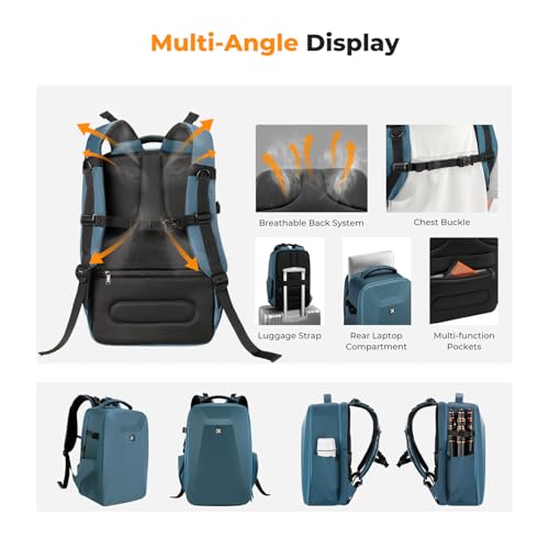 K&F CONCEPT Camera Backpack,Hardshell Photography DSLR Camera Bag - color: Blue