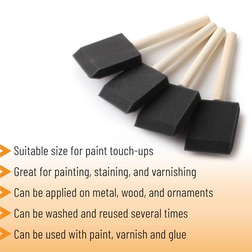 Bates 2-Inch Foam Paint Brushes, 32 Pack - Sponge Brushes for Painting, Staining, and Mod Podge - color: Black, size: 2 inch, 32 Pack