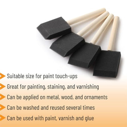 Bates Foam Paint Brushes, 2-Inch, 64 Pack - Sponge Brushes for Painting, Staining, and Mod Podge - color: Black, size: 2 inch, 64 Pack