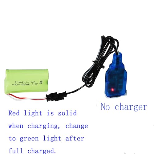 Blomiky 3.7V 1000mAh 2 Pack Lithium-ion Rechargeable Battery with SM-2P Plug and USB Cable for Remote Control Trucks / 813A Battery 2