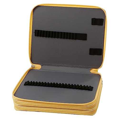 Lbxgap120 Slots Pencil Case 3-Layer Zipped Holder With Handle - color: Bee, size: 120