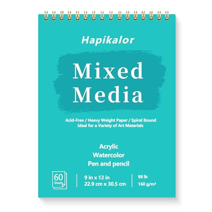 Mixed Media Sketchbook 9"x12" Multimedia Sketchbook, 60 Sheets Sketch Book - size: 9" x 12"(60 Sheets)