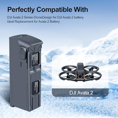 Fantasyo Intelligent Flight Avata 2 Battery Replacement 2150mAh 2 Pack 23 Minutes of Max Flight Time Compatible with DJI Avata 2 Drone