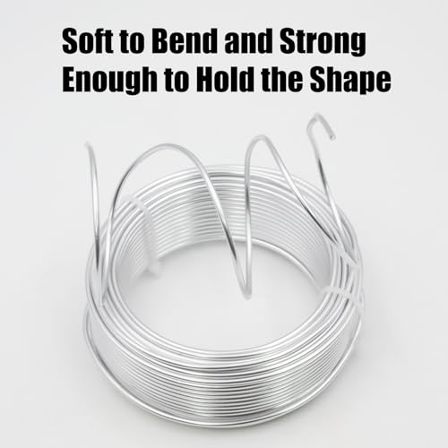 12 Gauge Aluminum Craft Wire, 65.6FT 2mm Silver Bendable Metal Wire - size: 12, style: Silver