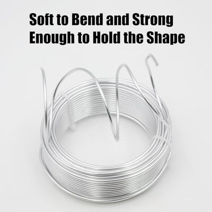 12 Gauge Aluminum Craft Wire, 65.6FT 2mm Silver Bendable Metal Wire - size: 12, style: Silver