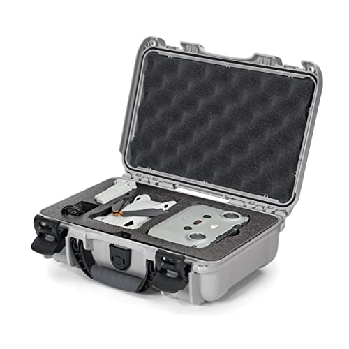 Nanuk 909 Waterproof Hard Case with Custom Insert for DJI Mini 3 and RC-N1 Remote - Silver (909S-080SV-0A0-C0598) - color: Silver