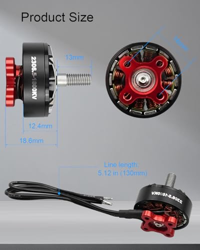 FPV Drone Motor 2306.5 1800KV 6S Brushless Motor Fit for FPV Racing Drone