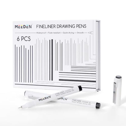 MEEDEN Micro Fineliner Drawing Pens: 0.05mm Needle Nib, 6 Pack, Black Ink - style: 0.05mm Needle Nib