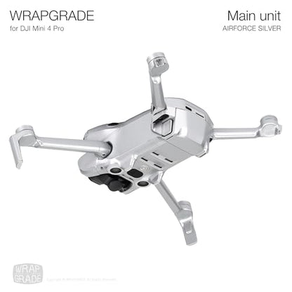 WRAPGRADE Skin Stickers Compatible with DJI Mini 4 Pro | Full Wrap (Airforce Silver) - color: Airforce Silver