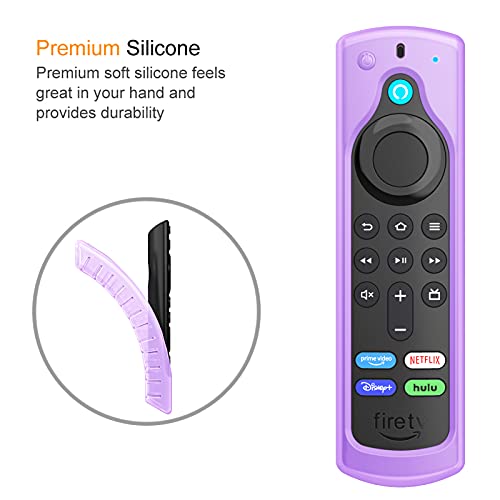 CaseBot Silicone Case for Alexa Voice Remote (2nd & 3rd Generation) - color: Purple Glow in the Dark