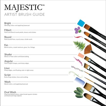 Royal & Langnickel Majestic Filbert and Angular Artist Brush Set, 7-piece - size: pillows 193